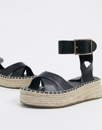 Glamorous Espadrille Platform Crne - Ženske Sandale | 04231LUPI